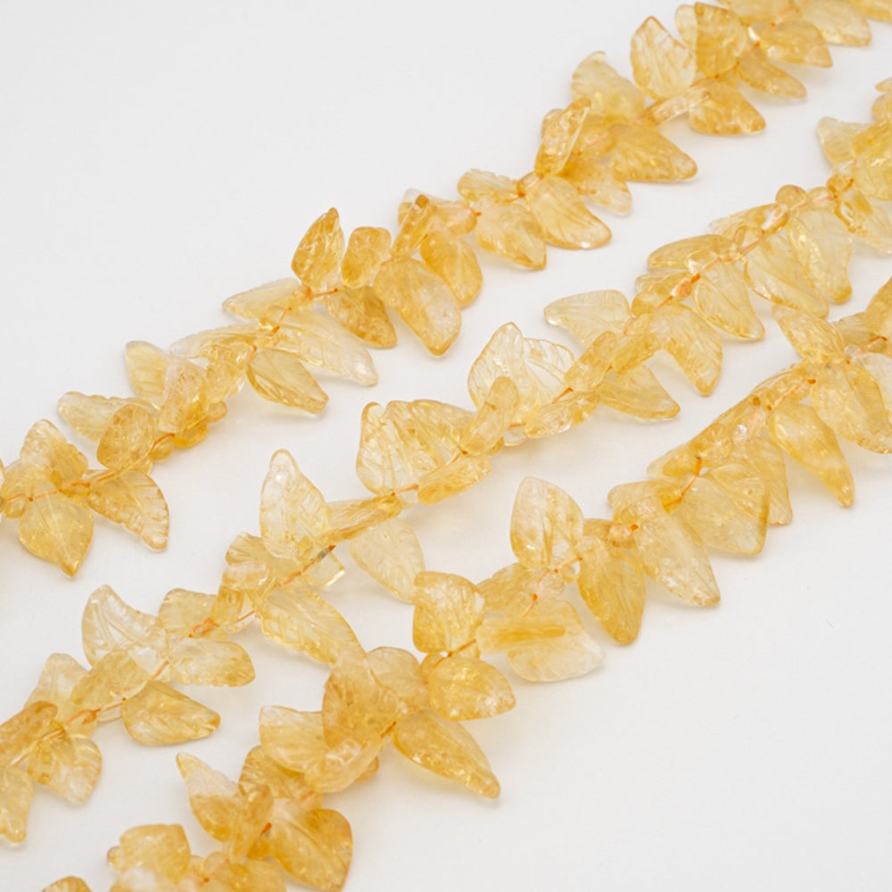 Citrine Carved Leaves 18x10.5mm