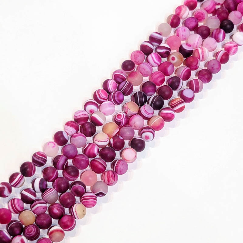 Fuchsia Agate (Dyed) Matte Round 10.5mm