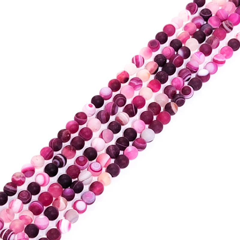 Fuchsia Agate (Dyed) Matte Round 6.5mm