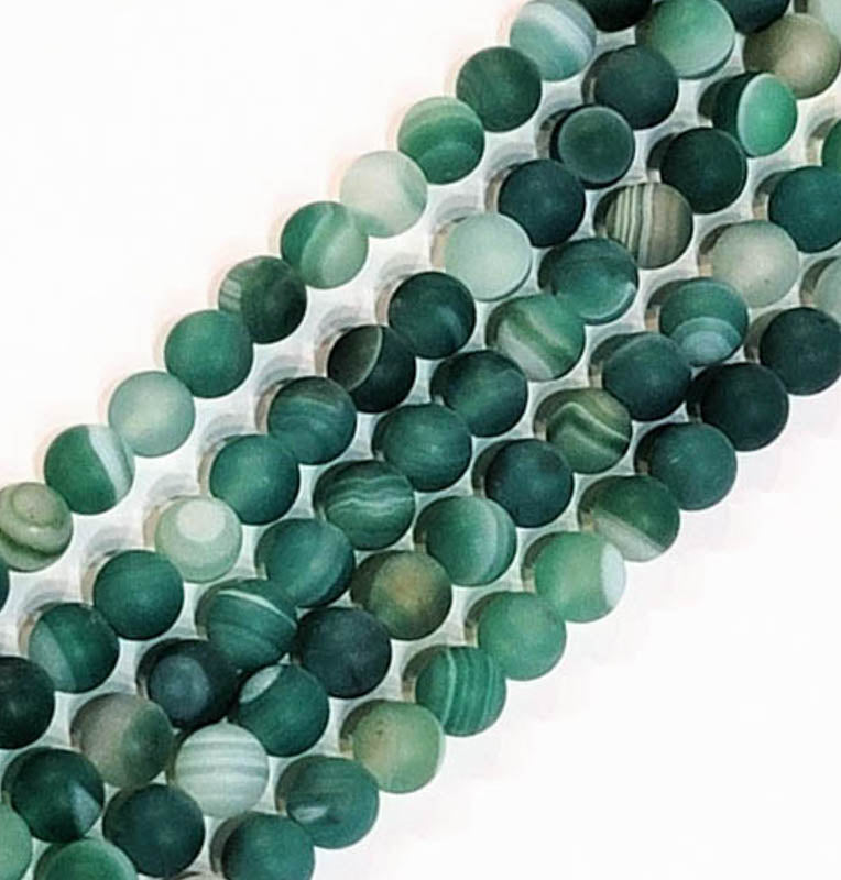 Green Agate (Dyed) Matte Round 6.5mm