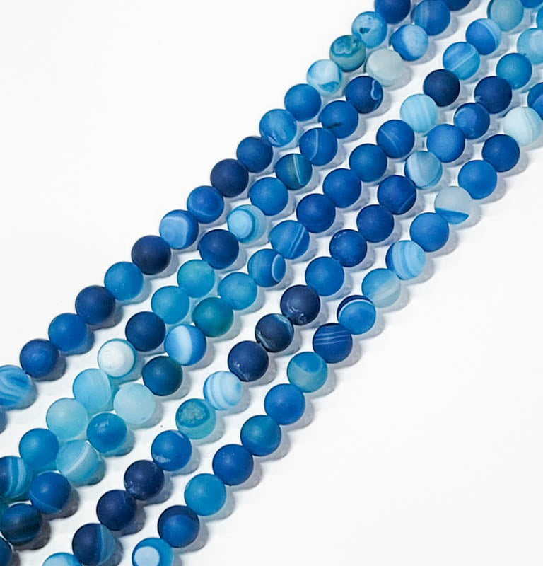 Blue Agate (Dyed) Matte Round 8.5mm