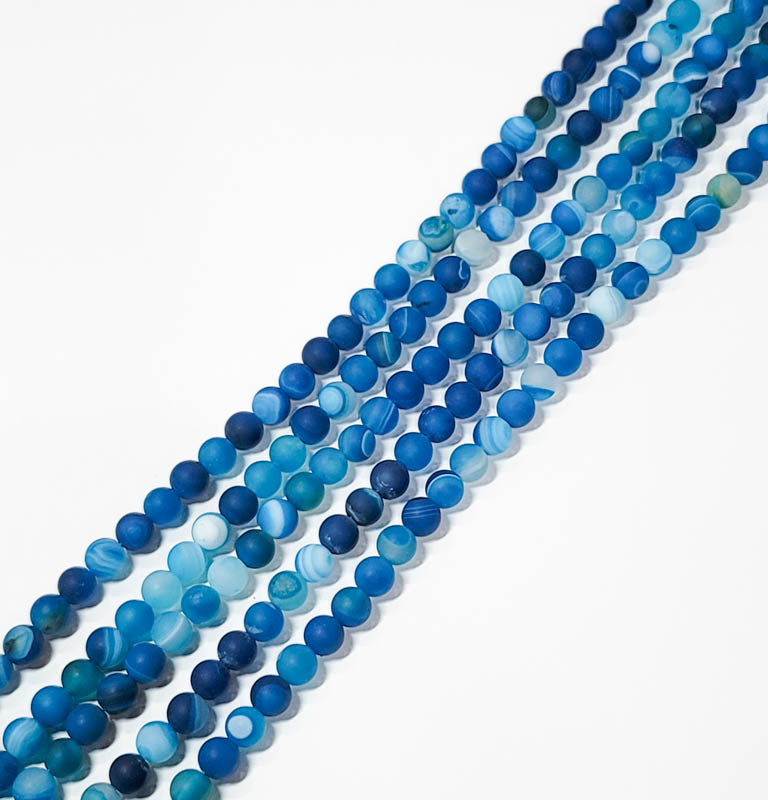 Blue Agate (Dyed) Matte Round 8.5mm