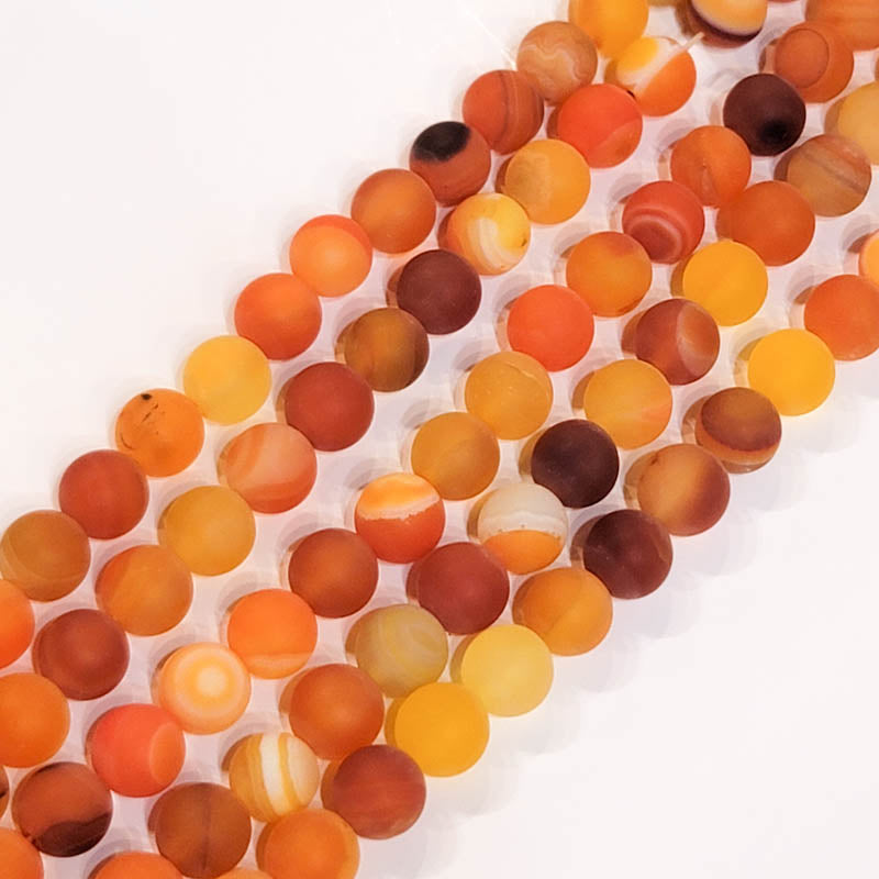 Orange Agate (Dyed) Matte Round 8.5mm