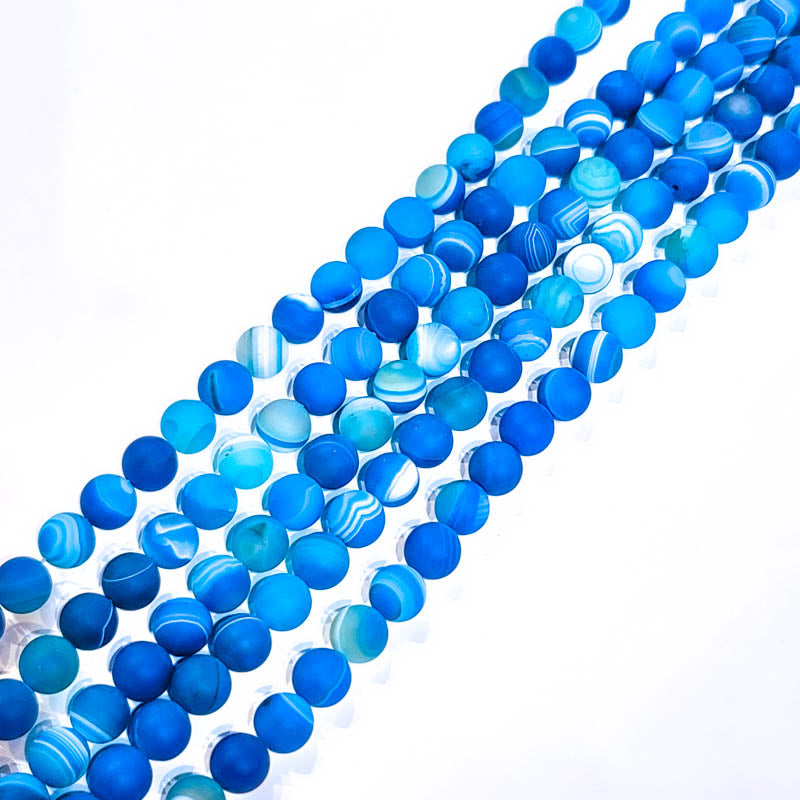 Blue Agate (Dyed) Matte Round 10mm