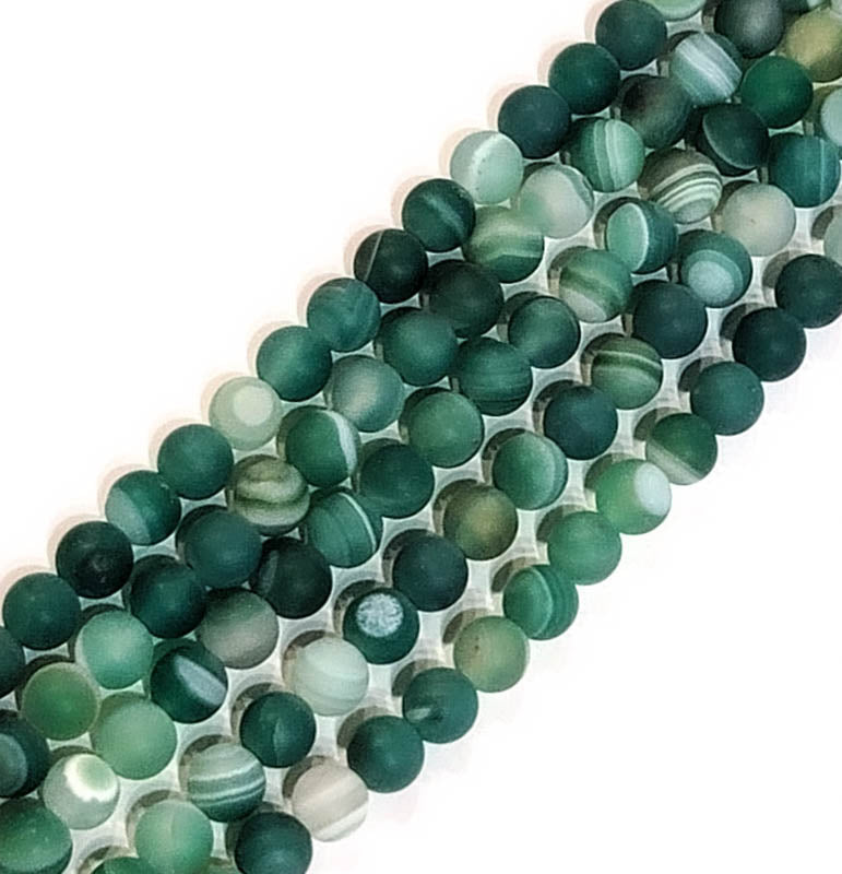 Green Agate (Dyed) Matte Round 10mm