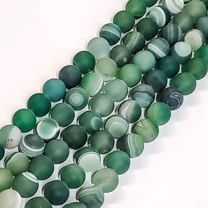 Green Agate (Dyed) Matte Round 12mm