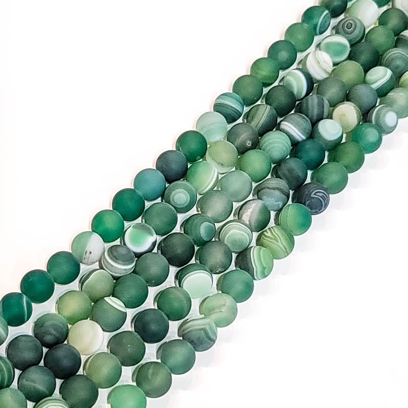 Green Agate (Dyed) Matte Round 12mm