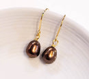 Copper Pearl Drop Earrings (G)