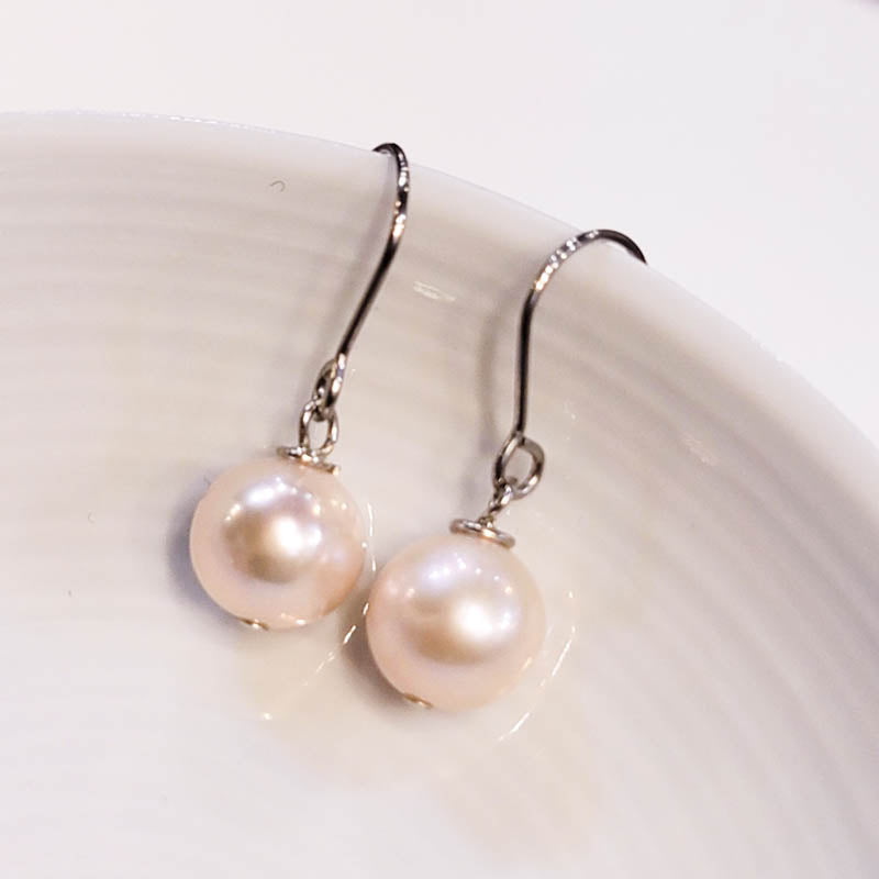 Soft Lilac Pearl Drop Earrings (S)