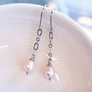 Pearl Oval Chain Earrings (S)