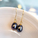 Peacock Blue Pearl Earrings (G)