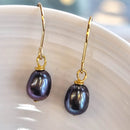 Peacock Blue Pearl Earrings (G)