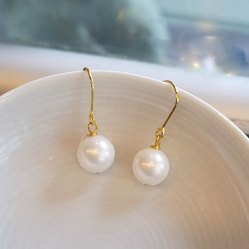 White Shell Pearl Earrings (G)