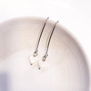 Tiny Mother of Pearl Heart Earrings Long Earrings