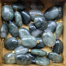 Green Line Jasper Puff Oval 20x15mm 2pcs