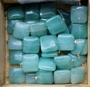 Green Aventurine Puff Square 15mm 3 pcs