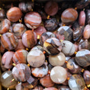 Leopardskin Jasper Faceted Coin 14mm 3pcs