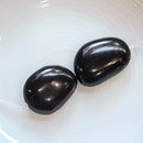 Lava Stone Free-form Tumbled Oval 22-25x18x8mm 2pcs