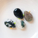 Moss Agate Puff Briolette 20x13x7mm 4 pcs