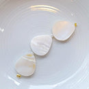 Mother of Pearl Flat Rounded Triangle 18x16x3mm 3pcs