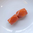 Orange Aventurine Faceted Rectangular Cube 18x12mm 2pcs