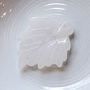 White Jade Carved Leaf 44x35x5.5mm 1 pc