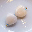 White Jade Puff Heart 19x20x8mm 2pcs