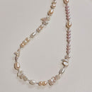 Light Blush Pearl & Keshi Briolette Pearl Necklace 17.5"