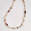 Mookaite Jasper Keshi & Pearl Necklace 17.5"