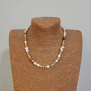 Mookaite Jasper Keshi & Pearl Necklace 17.5"