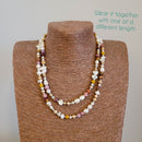 Mookaite Jasper Keshi & Pearl Necklace 17.5"