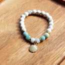 Amazonite Blue Lace Agate & Howlite Shell Bracelet