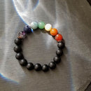 Rainbow Chakra Onyx Bracelet (10-W)