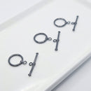Gunmetal Toggle Clasps (Min), 17.5mm (3sets)