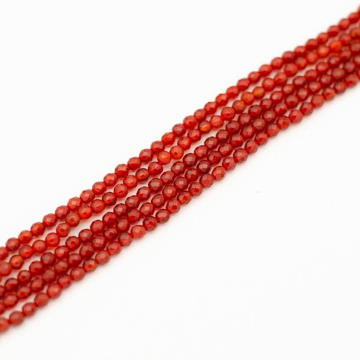 Red Agate Faceted Round 4mm