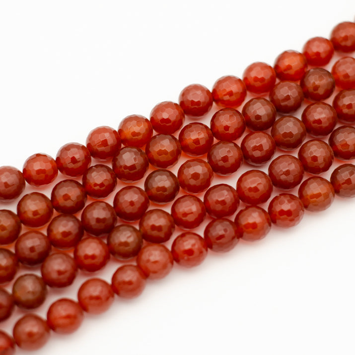 Red Agate Faceted Round 10mm