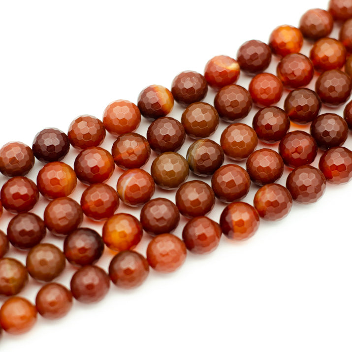 Red Agate Faceted Round 12mm