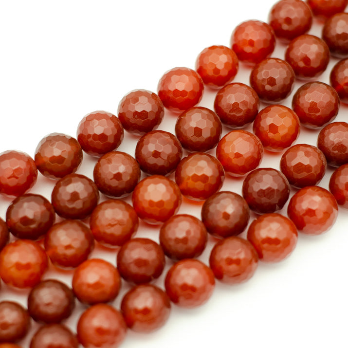 Red Agate Faceted Round 14mm