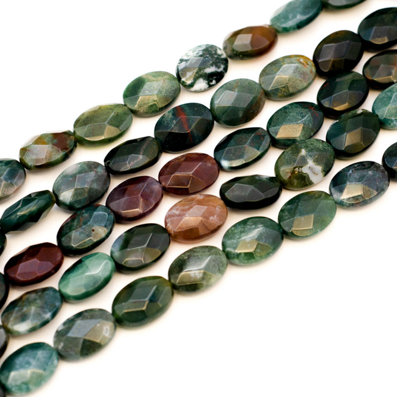 Moss Agate Faceted Oval 17x13mm