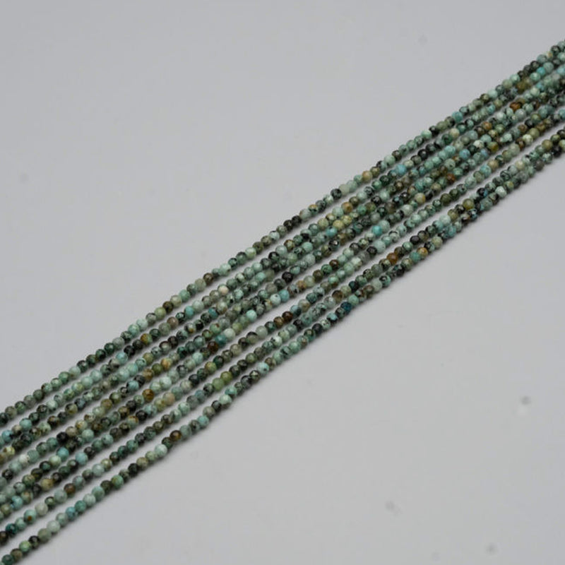 African Turquoise Faceted Round 2mm