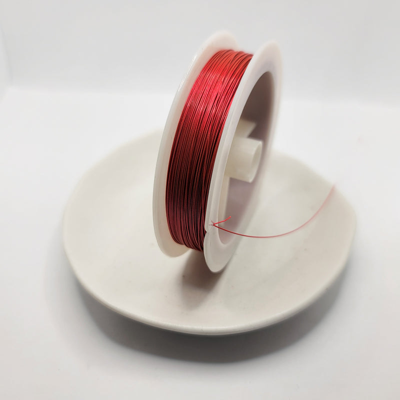 Beading Wire, Rose Red, 0.38mm, 50m