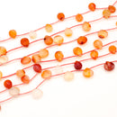 Carnelian Faceted Puff Briolette 11.5x8mm