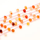 Carnelian Faceted Rounded Briolette 11x8mm