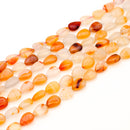 Carnelian Puff Teardrop 13.5x10mm