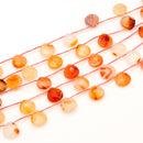 Carnelian Faceted Pear Briolette 13mm