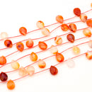 Carnelian Faceted Briolette 14x10mm