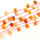 Carnelian Faceted Rounded Briolette 15.5x12mm