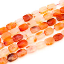 Carnelian Faceted Rectangle 17.5x13mm