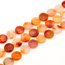 Carnelian Puff Coin 18mm