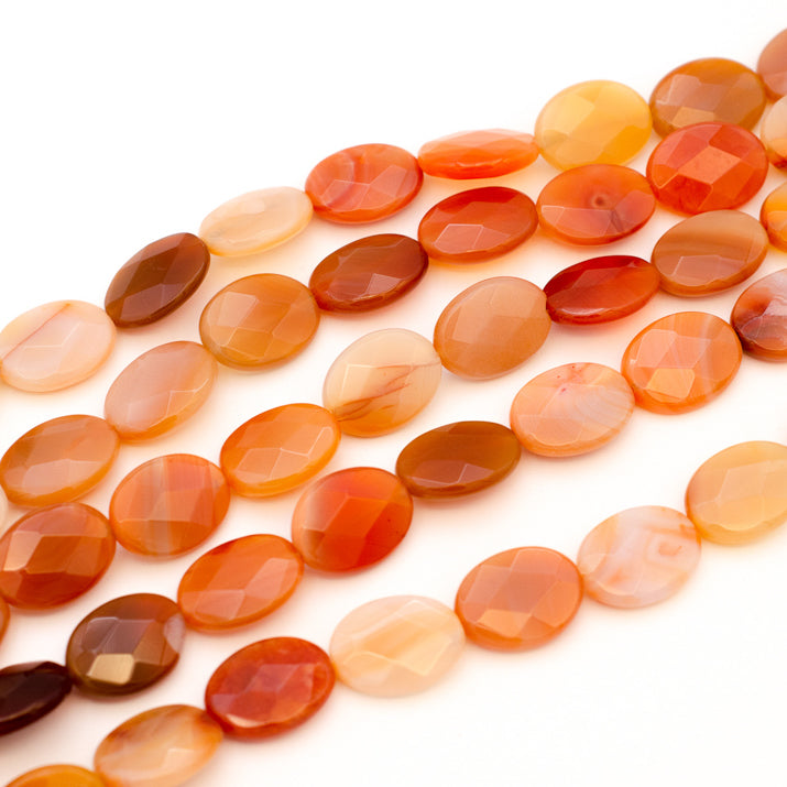 Carnelian Faceted Oval 19.5x16.5mm